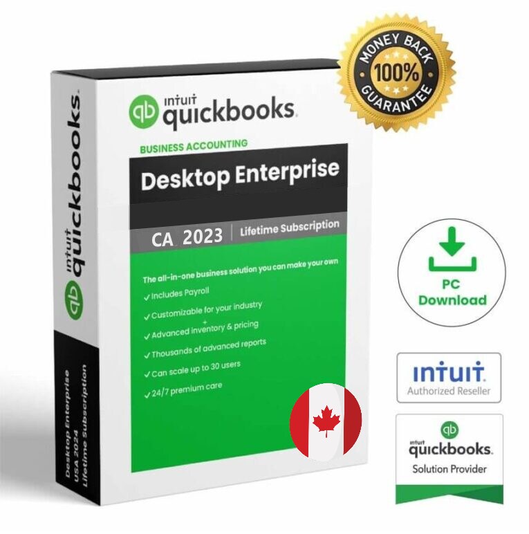 Quickbooks Desktop Enterprise 2023 3 Users | CA Version | No Subscription